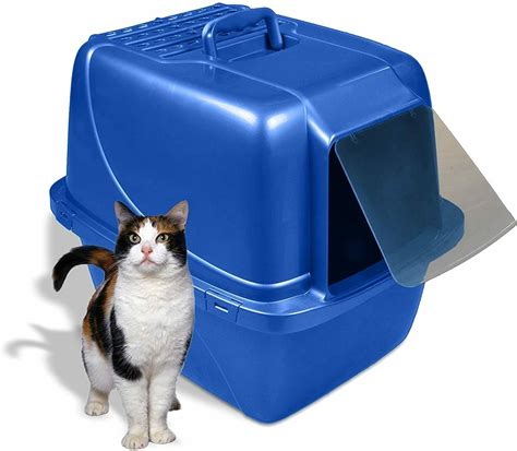 enclosed metal litter box|largest covered cat litter box.